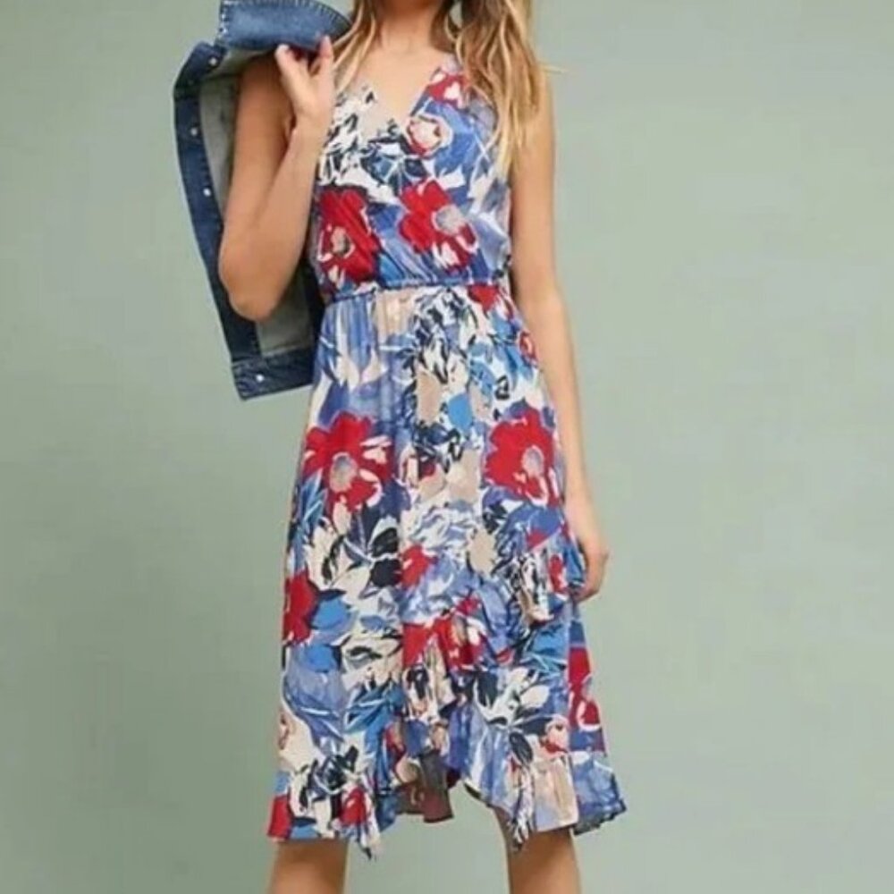Plenty by Tracy Reese Daphne floral wrap dress multicolor women's size XL